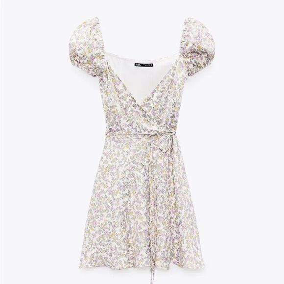 ZARA SATIN EFFECT PRINT DRESS - Picture 11 of 15